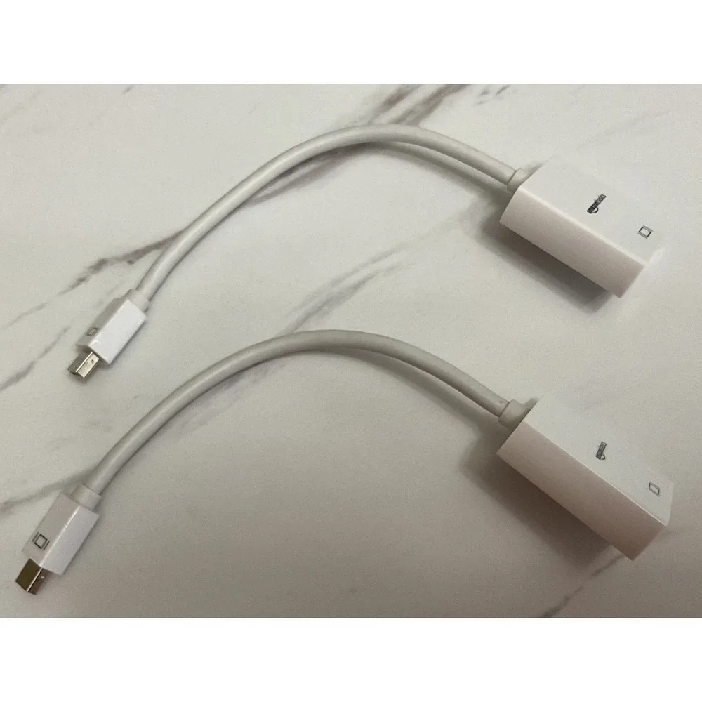 Lot of 2 Amazon Basics Mini DisplayPort to HDMI Adapter White Video Converter